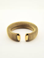 Jonc Apollonia doré en acier inoxydable maille fine diamètre 7 cm