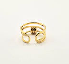 Bague Paola dorée en acier inoxydable avec triple anneau élégant